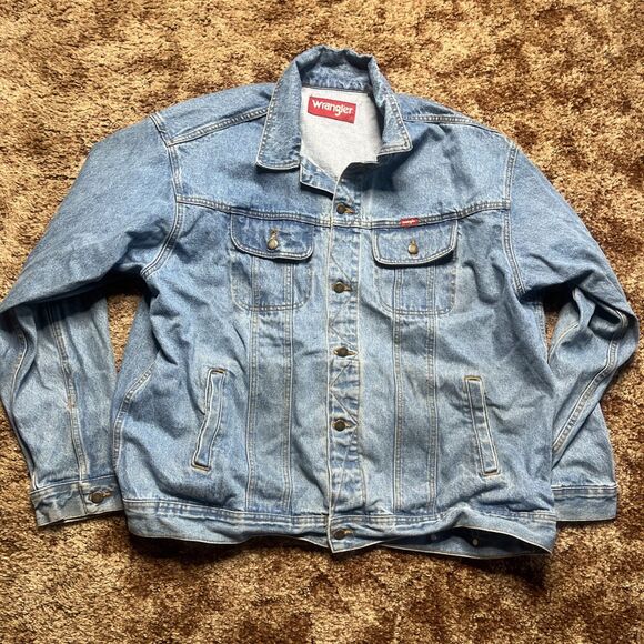 Wrangler Jacket Mens 2XL Denim Rugged Wear Trucker Western Cowboy Y2K - Picture 2 of 7